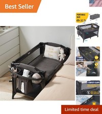 Convertible Baby Bedside Sleeper with Changing Table  Playard - 4-in-1 Design
