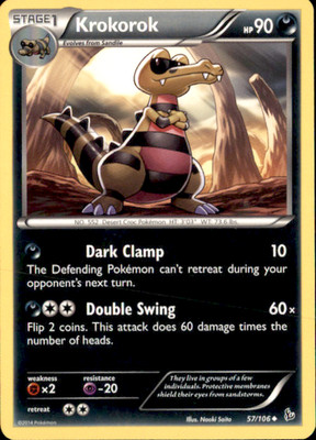 Krokorok Uncommon XY - Flashfire 57/106 NM Naoki Saito 2014