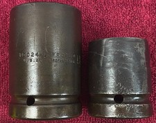 Vintage Impact Socket Pair 1 Inch Drive 2 Piece 6-point Blackened 10024-l
