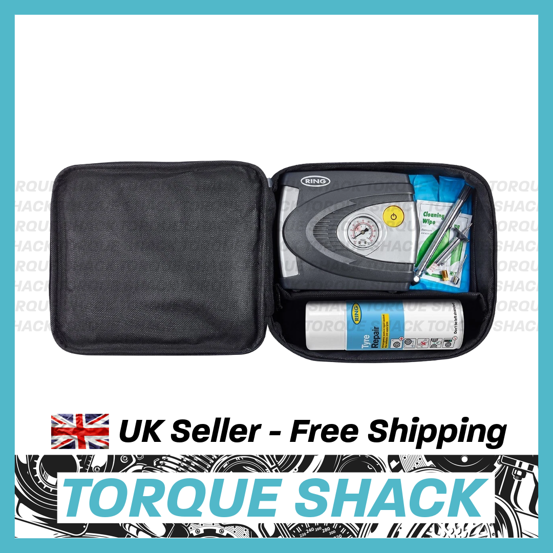 Ring Automotive Emergency Tyre Repair Kit. Sealant & 12v tyre inflator kit