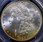 1886  MORGAN SILVER DOLLAR, PCGS MS-64 TONED