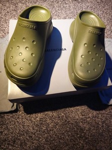 Balenciaga x Crocs Rubber Mules - Green/Kahki- Size 45 Balenciaga crocs mules - - Gem main image 2