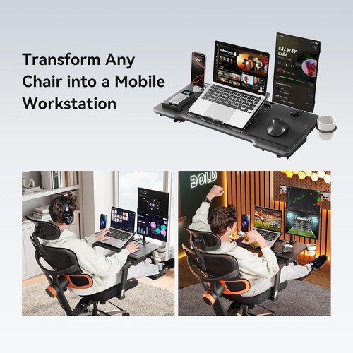 Newtral Adjustable Laptop Desk with Wrist Rest, Mouse Pad & Cup Holder #R017 - Photo 5/5
