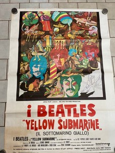 Vintage Beatles “Yellow Submarine” Italian Movie Poster – 1968 Psychedelic Art