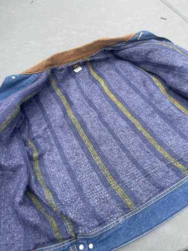 Vintage Lee Rider Blanket Lined Denim Jacket Mens 48L USA 100% Cotton Rancher image 2