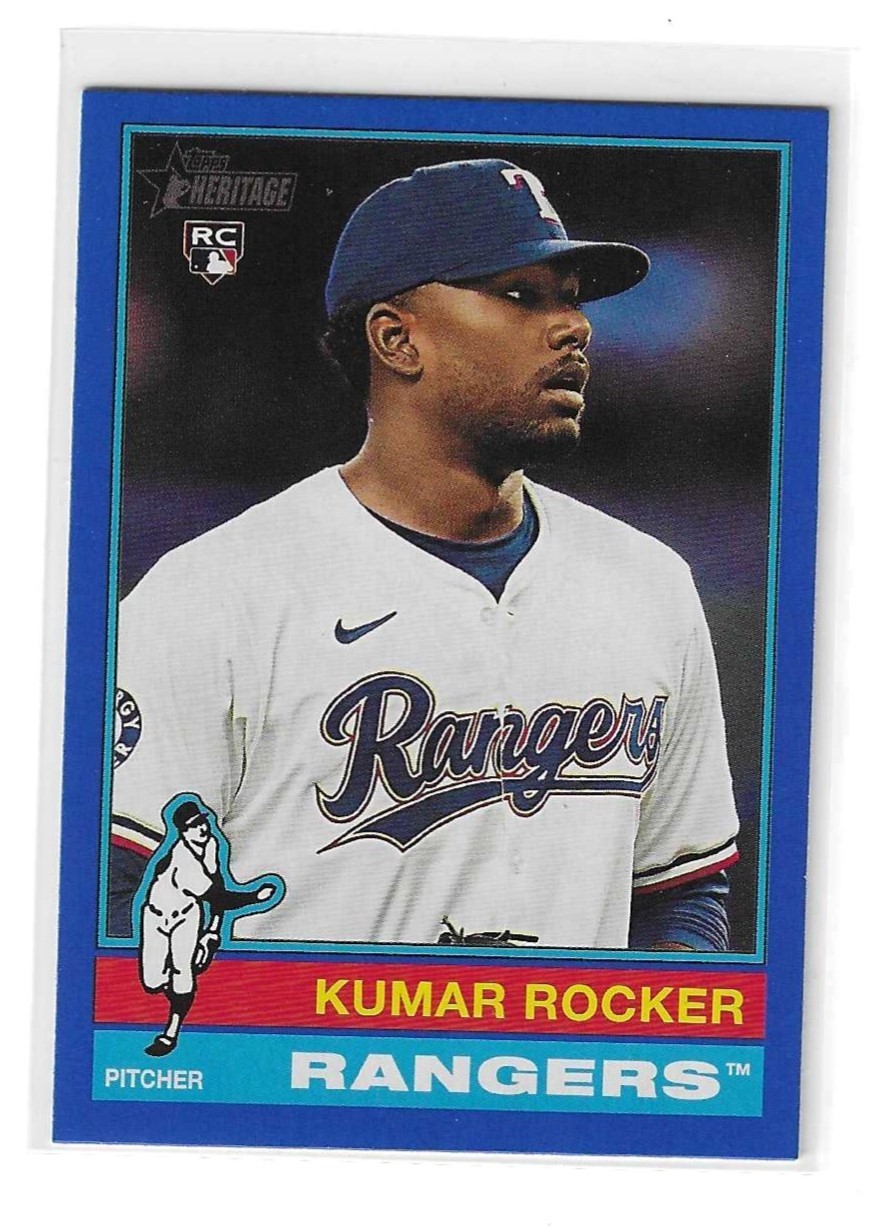 2025 Topps Heritage - Dark Blue Border #179 Kumar Rocker (RC)