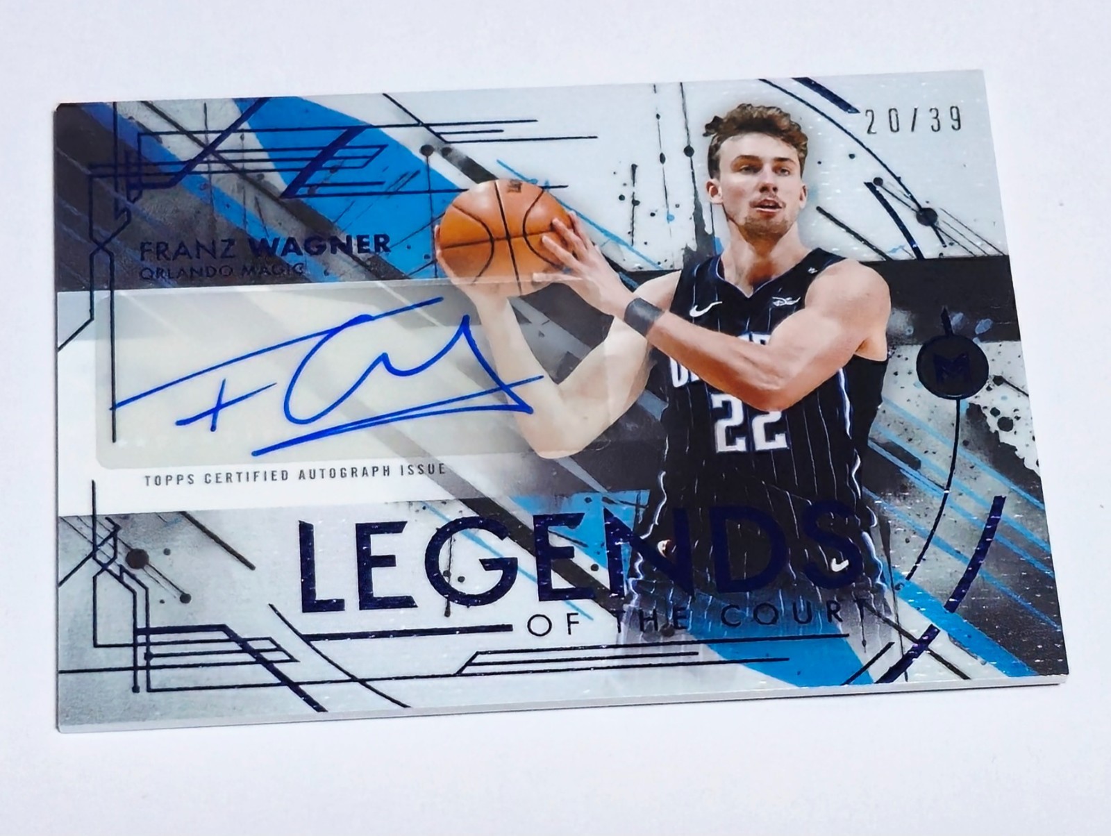 2025/26 Topps motif  Franz Wagner Legends Of The court Auto Blue 20/39-Magic