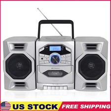 Portable CD Player Boombox Cassette Recorder AM FM Radio Detachable Speakers New