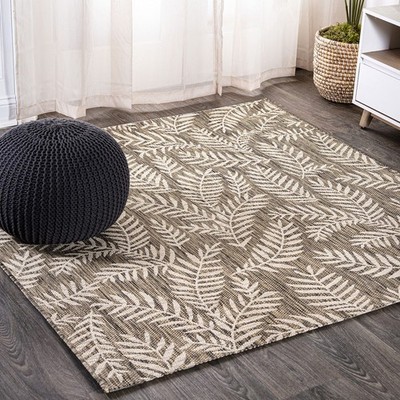 Brown Beige 6x7 Square Kitchen Rug Handwoven Durable Low Maintenance Design