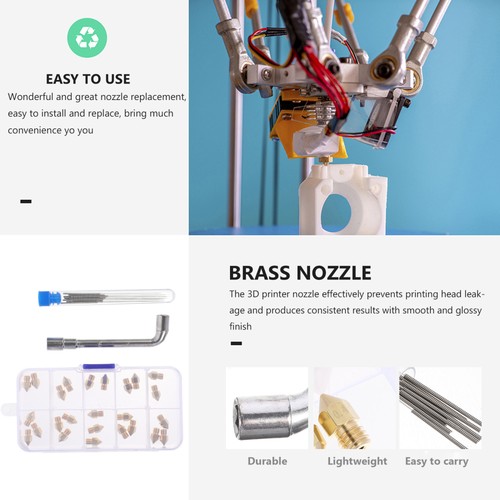 1 Set Printer Nozzles Printer Brass Nozzles with Cleaning Needles Wrench - 第 6/10 張圖片