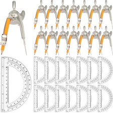 Geometry Tool Set, Math Compass for Geometry and 6 Inch Protractor Set 30 Pack