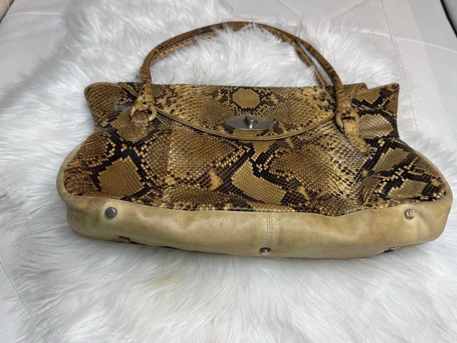 B. Makowsky Genuine Python Snakeskin Leather Larg… - image 2