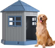 Dog House Indoor Outdoor Durable Large Dog Shelter with Outside Dog Kennel with