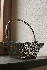 Metallkorb WMF Straußenmarke versilbert mit Henkel quadratisch WMF 16 x 16 cm