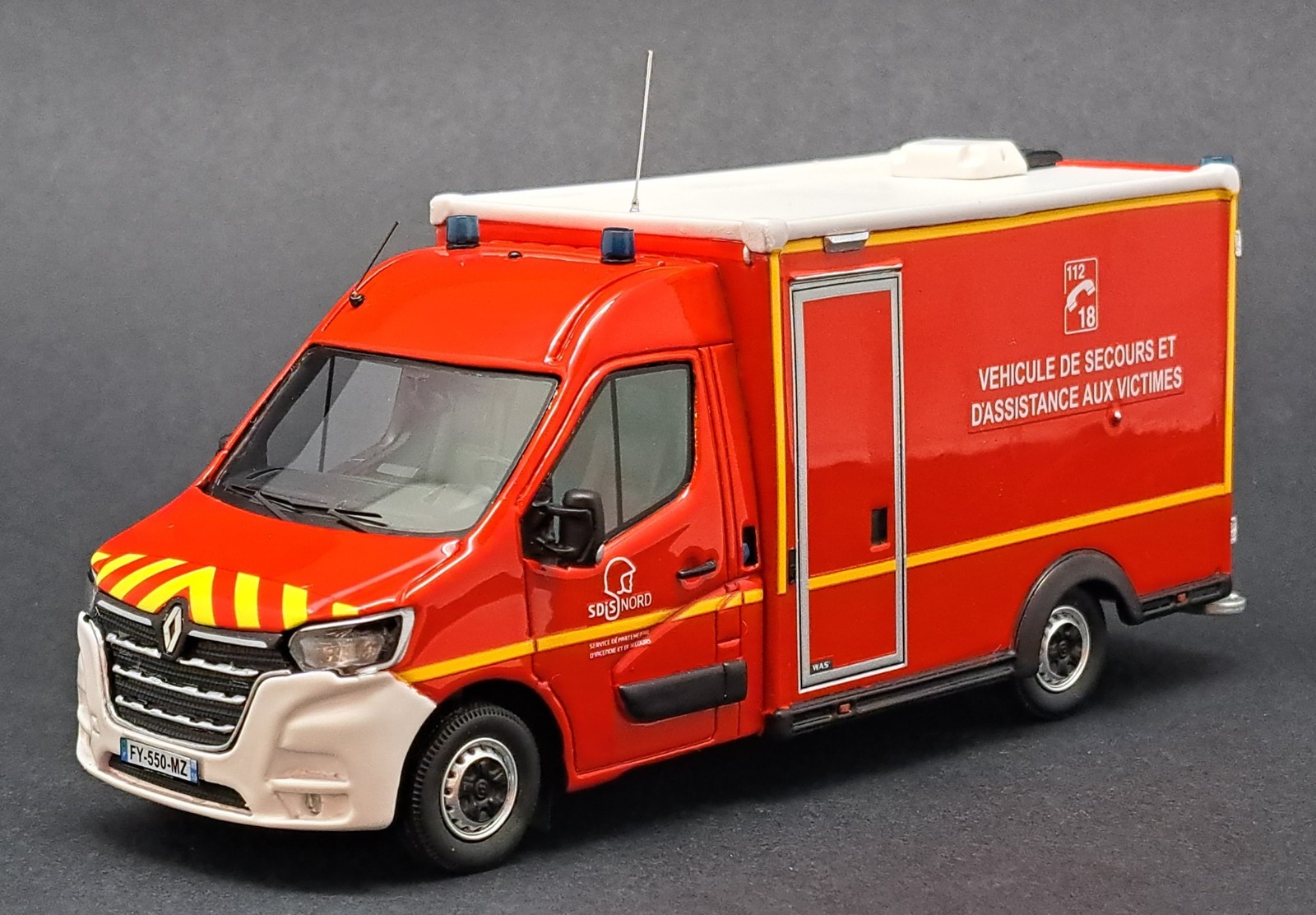 Renault Master 2019 WAS SDIS 59 vehicule de secours miniature 1/43