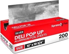 Aluminum Foil Sheets Food 200 Count Pre-Cut 12 Pop Up Foil Sheets Restaurant