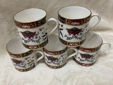 Royal Worcester Prince Regent Fine China Coffee Cans/Cups x 5 Excellent Cond