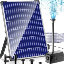 12W Solar Fountain Pump, Solar Powered Water Pump 160GPH Adjustable Flow, Sol...