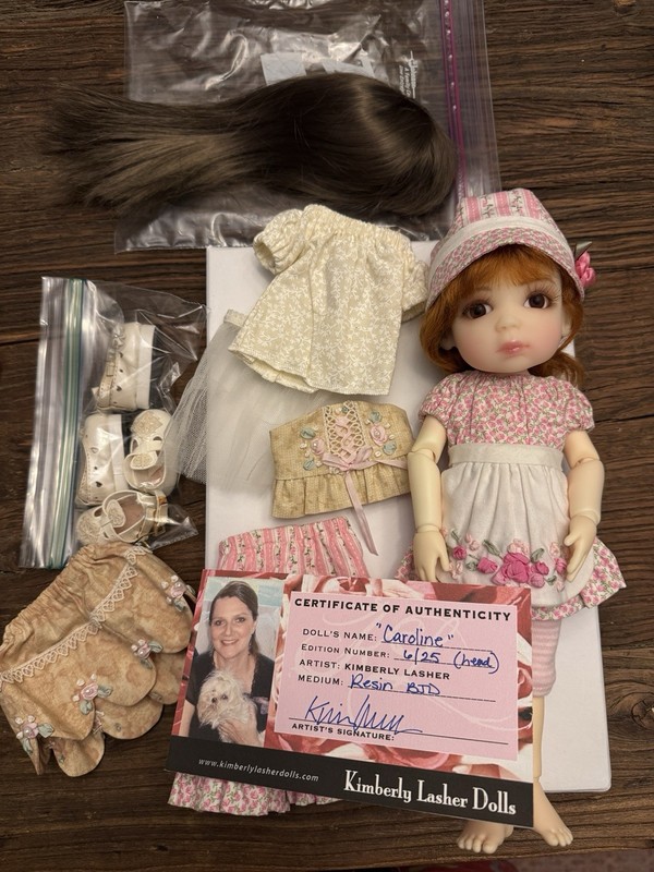 Kim Lasher 11" Caroline Doll, resin BJD LE 25 with extra clothes & accessories