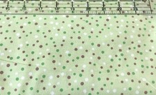 Polka Dots on Green 25  X 42   Flannel fabric 2671a