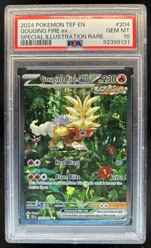 2024 Pokemon Temporal Forces Gouging Fire ex #204/162 PSA 10 GEM MINT