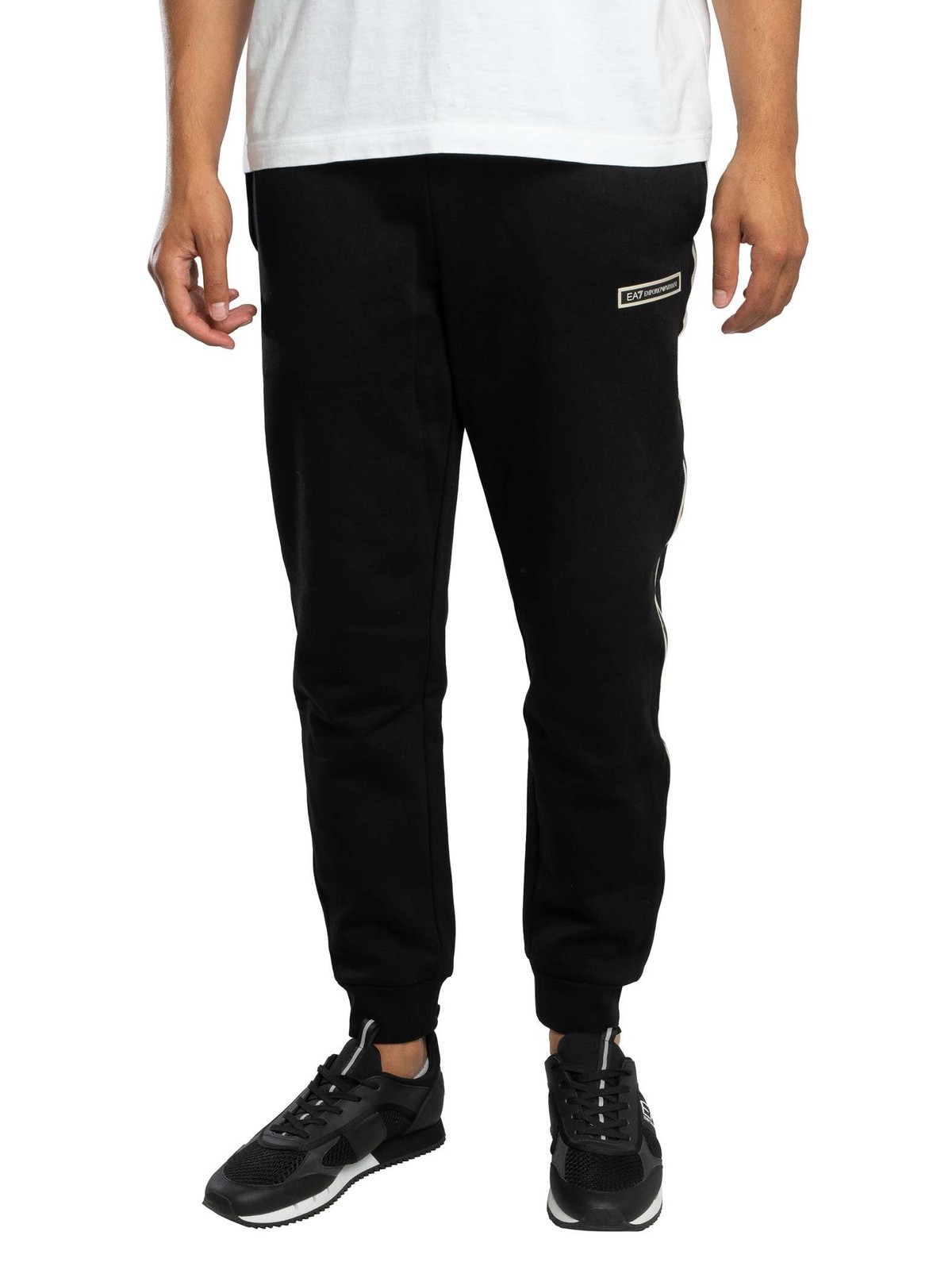 EA7 Slim Box Logo Joggers, Black - L