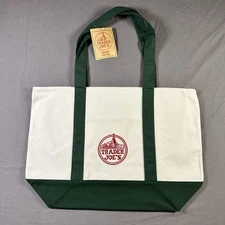 Trader Joe’s Large Green Canvas Tote Bag Limited Release New With Tags