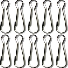 10 Pack 2 Inch Stainless Steel Flag Pole Snap Clips Hooks Flagpole Attachment