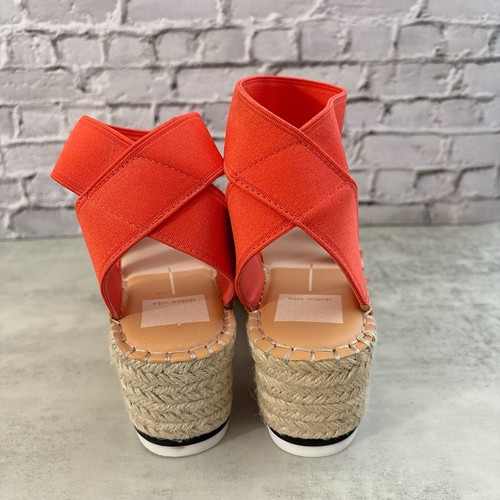 Dolce Vita Lury Elastic Platform Espadrilles Sandals Coral Orange Women’s Sz 7.5 - Picture 4 of 8