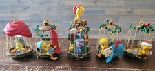 Lot of 5 Tweety Bird Home For The Holidays Christmas Ornaments Bradford Exchange