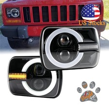 Fit For Ford F150 Bronco 1978-1986 Pair 7x6 Led Headlights Drls Wturn Signal