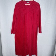 Vtg Kayser Hot Pink Velour Long Zip Night Robe Housecoat Womens L Glam Lounge
