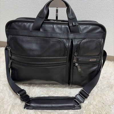 TUMI Alpha 2-Way Business Bag Black Napa Leather Excellent Condition