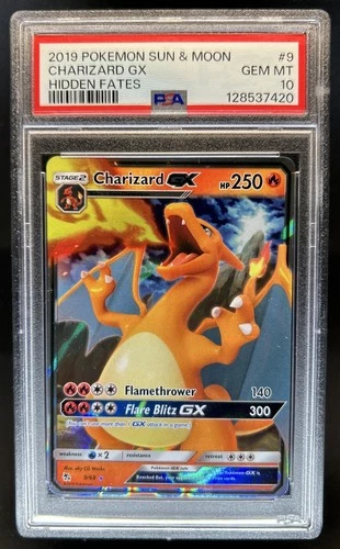 2019 Pokemon SM Hidden Fates Charizard GX #9/68 PSA 10 GEM MINT