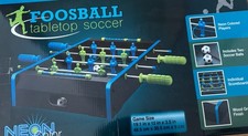 Neon Color Tabletop Foosball Soccer Game with 2 Balls  Neon Players NEW Taped
