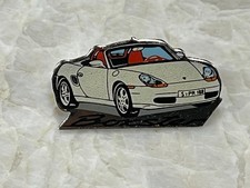 PORSCHE OFFICIAL DEALER ISSUED PRODUCTION MODEL WHITE BOXSTER LAPEL PIN 1997