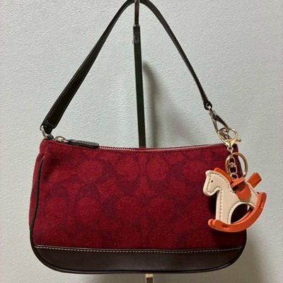 レディース Coach Signature Accessory Pouch Red