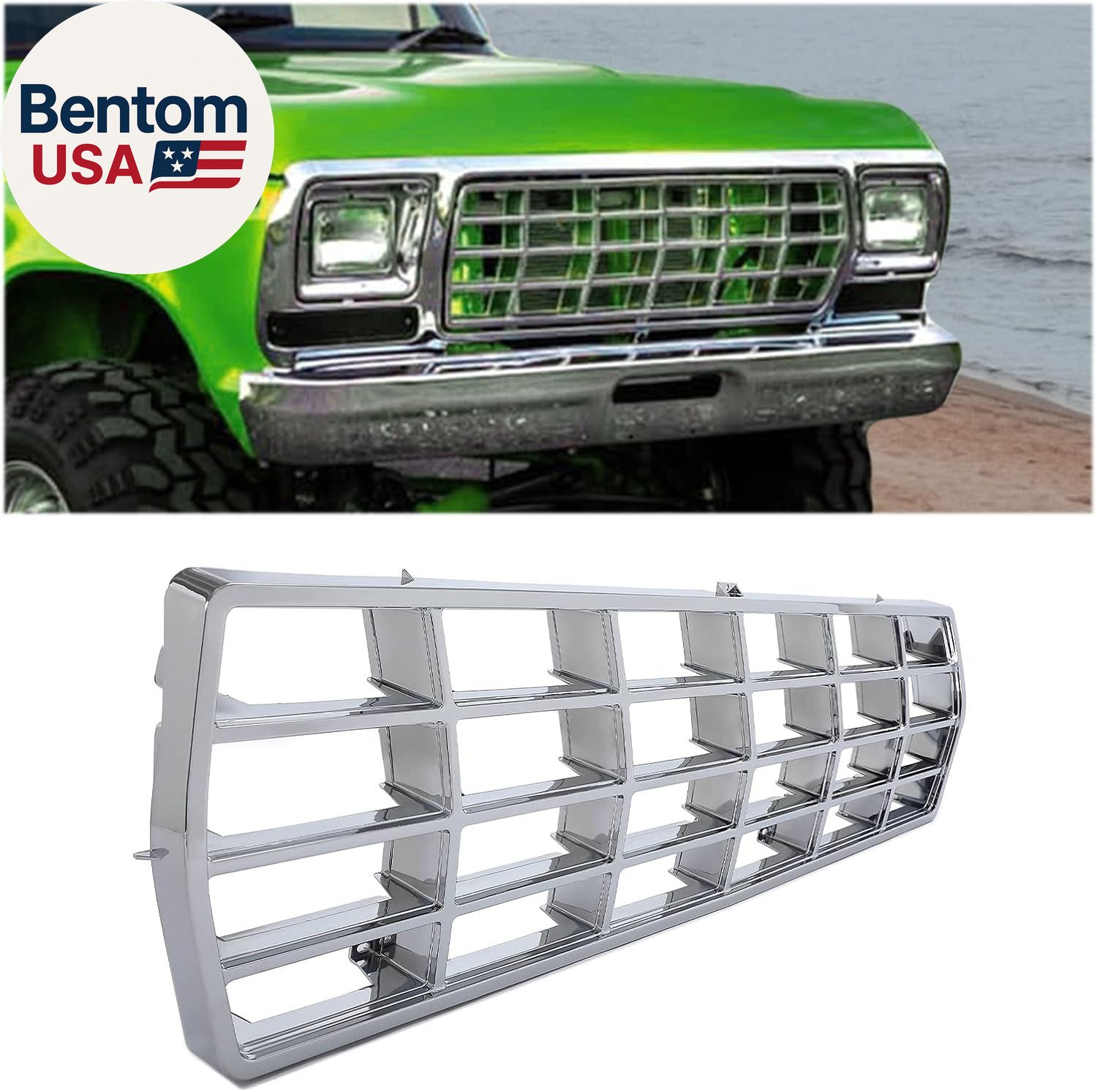 Front Grille Grill Compatible with 1978 1979 Ford Bronco F100 F150 F250 F350 Rep