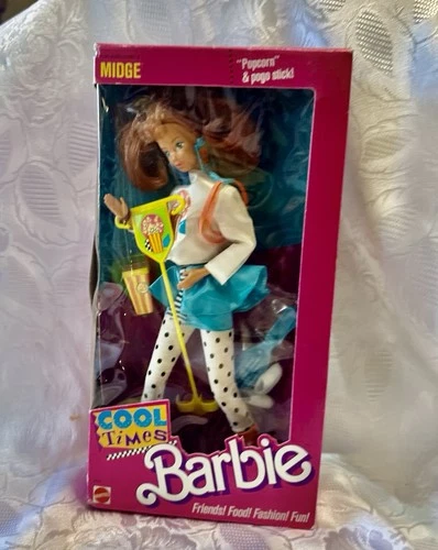 Barbie 1988 Cool Times Midge W/ Popcorn & Pogo Stick Doll Mattel #3216
