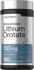Lithium Orotate 130mg  180 Capsules  5mg Elemental Lithium  by Horbaach