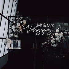 Custom Last Name Neon Sign Personalized Name Wedding Backdrop Wall Decor