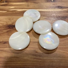 6 Vintage Antique Old Stock Small Mother of Pearl Shank buttons 1inch