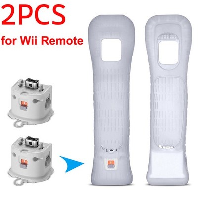 2Sets Motion Plus Adapter w/ Silicone Sleeve for Nintendo Wii Remote Controller