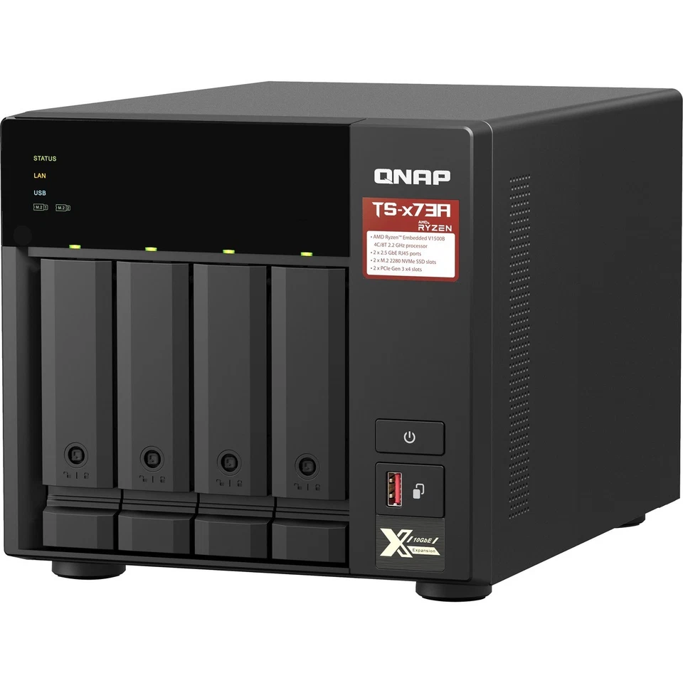 QNAP TS-473A-8G SAN/NAS Storage System - AMD Ryzen V1500B Quad-core (4 Core) - Image 2 of 4