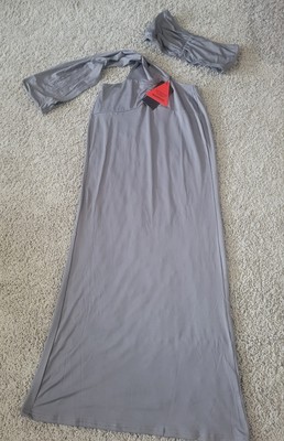 NEW WITH TAG Sexy Med EGO Gray Slinky Long Party Dress One Sleeve & Bralette
