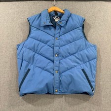 Vintage 80s Woolrich Down Puffer Vest Gorp Core Blue Mens Large