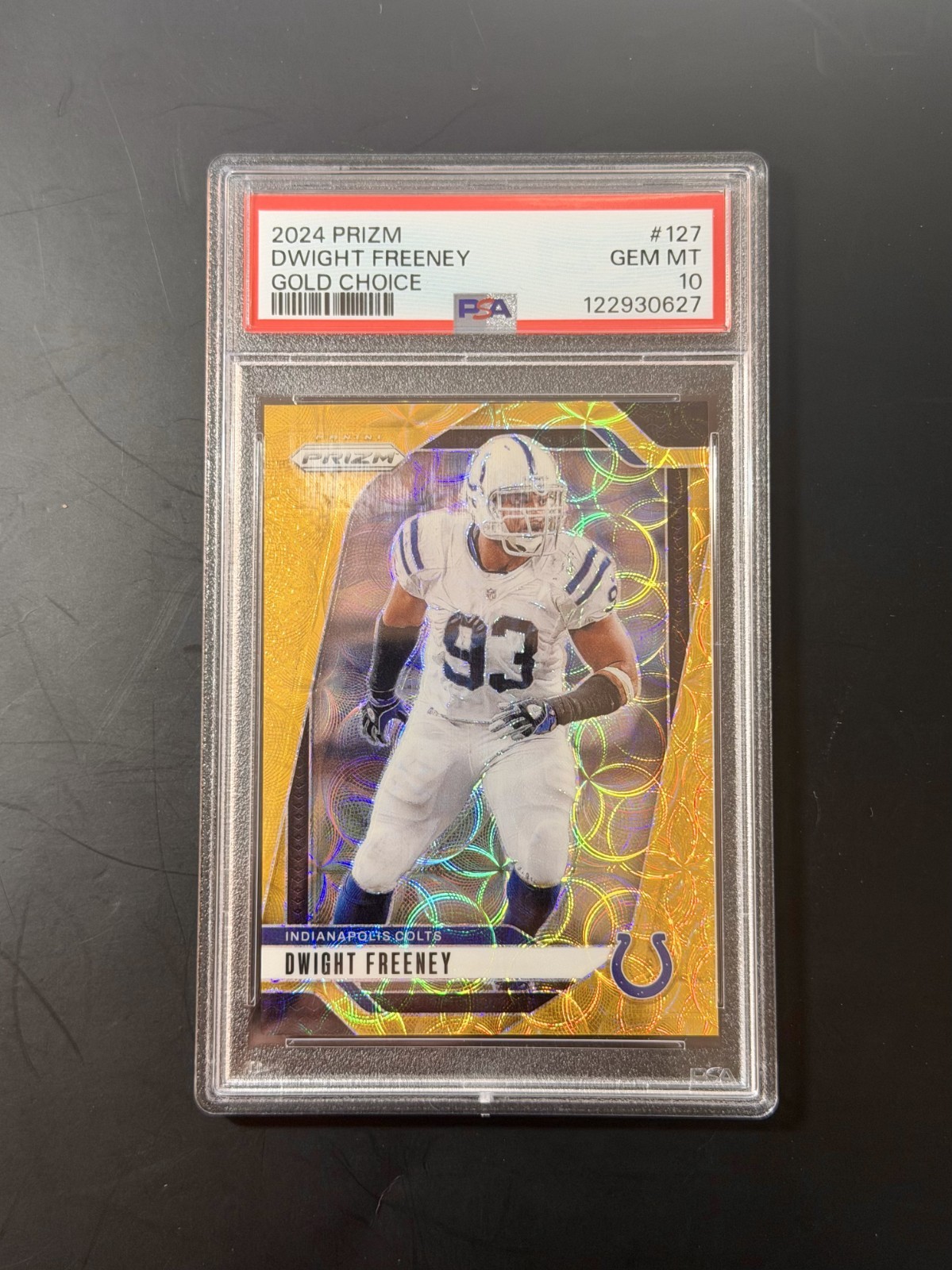 Dwight Freeney 2024 Prizm Choice Gold Prizm /10 PSA 10 Indianapolis Colts #127