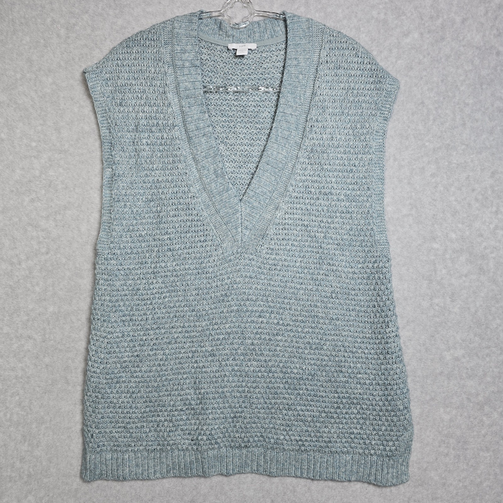 J Jill Layering Sweater Vest Women Petite S V Neck Knit Minimalist Preppy Career