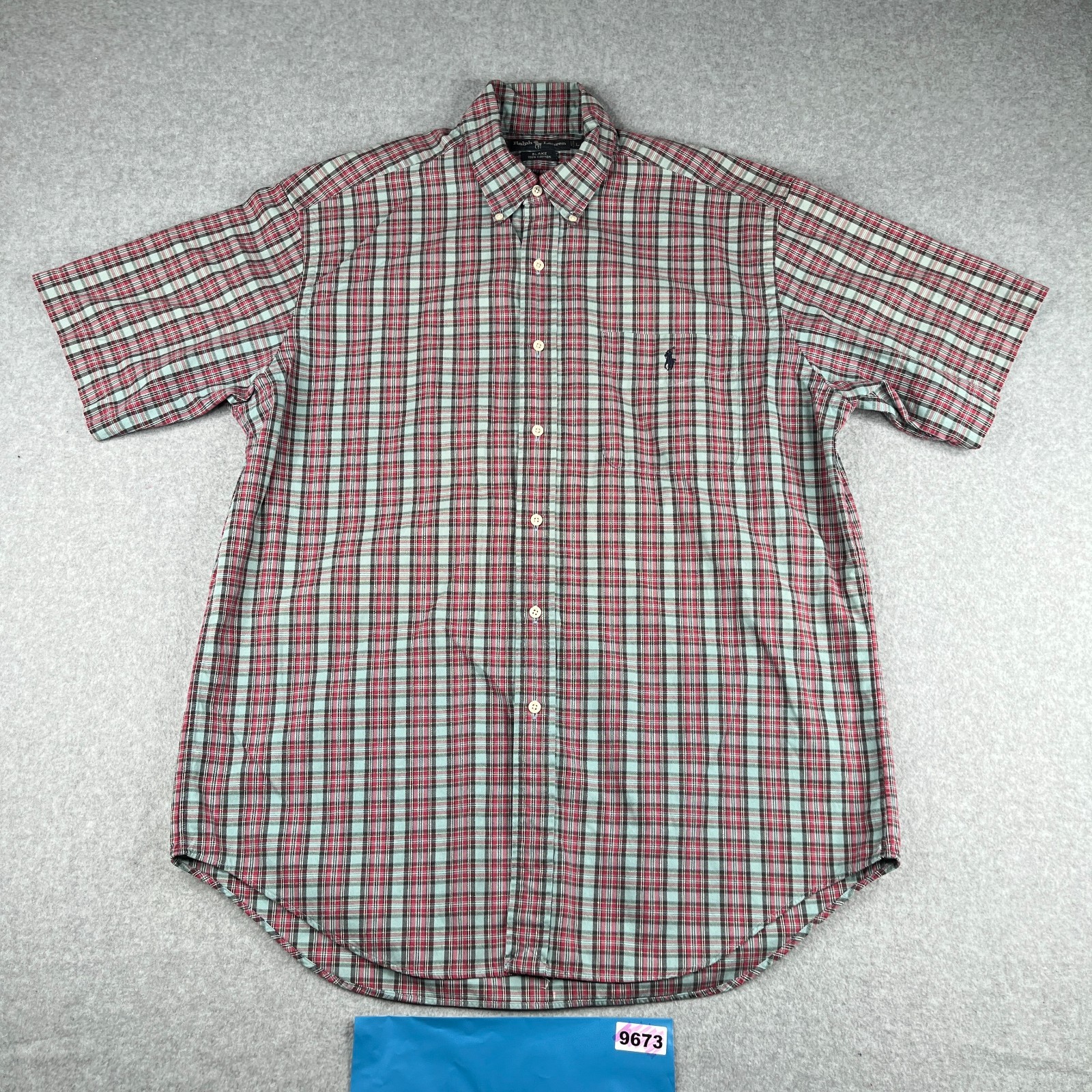 Camicia Ralph Lauren Blake grande rossa come nuova a quadri pony con bottoni manica corta uomo