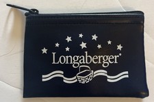 Longaberger Coin Change Purse Navy Blue Zip Top Basket Logo